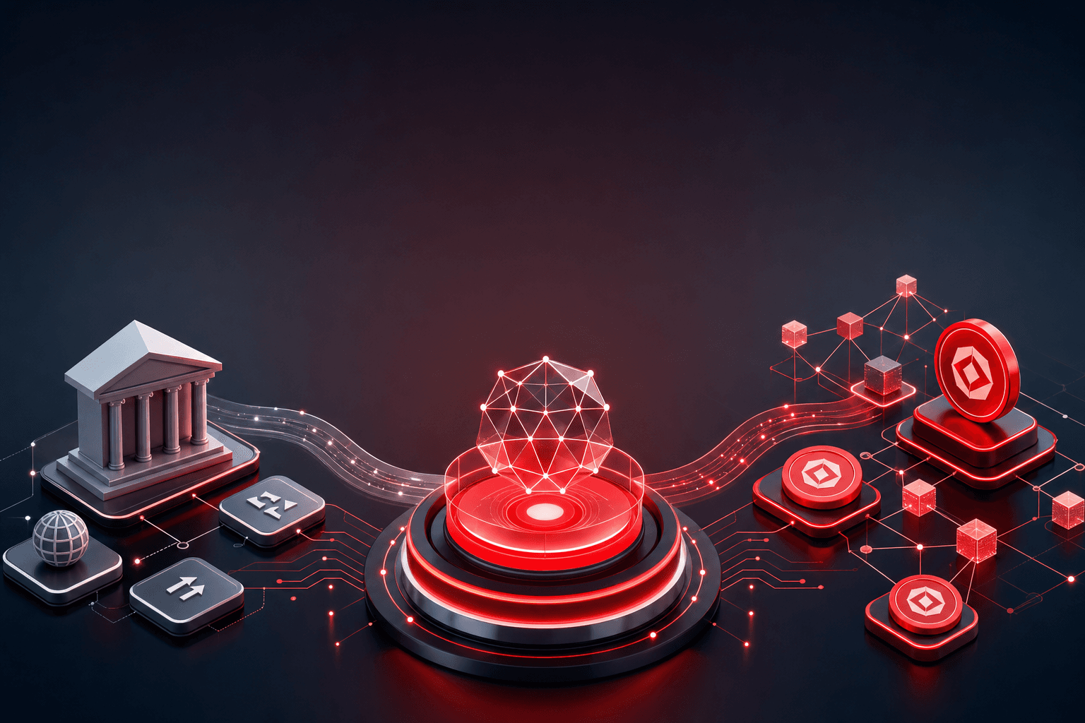 Editorial illustration for the article "Why Modern Payment Infrastructure Must Bridge Fiat and Crypto".