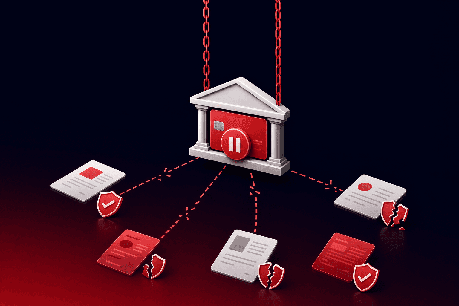 Editorial illustration for the article "Why Banks Close Crypto Company Accounts (And How to Keep Yours)".